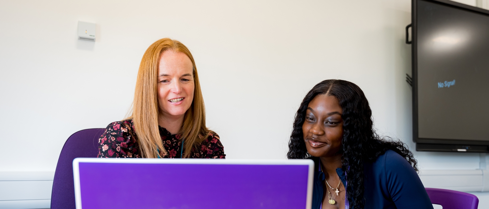 Student at Solihull Sixth Form College in a 1-to-1 meeting with a Progress Manager