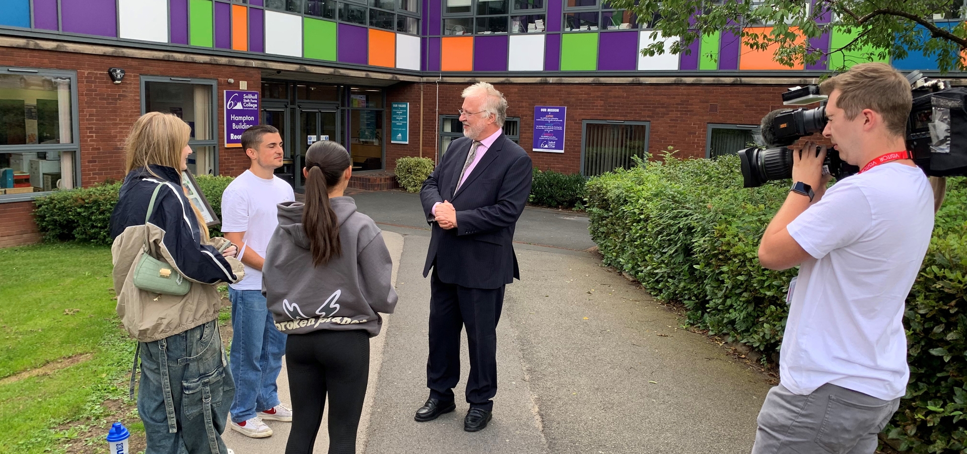 Students at Solihull Sixth Form College on Results Day talk to ITV Central